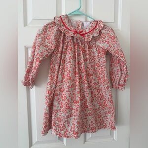 Stitchy Fish Floral Red and White Ruffle Dress